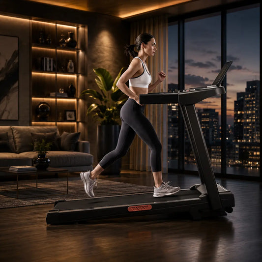 4-in-1 Foldable Treadmill w/ 10% Incline, 3 Touchscreens, 300 lb Fortira Fitness