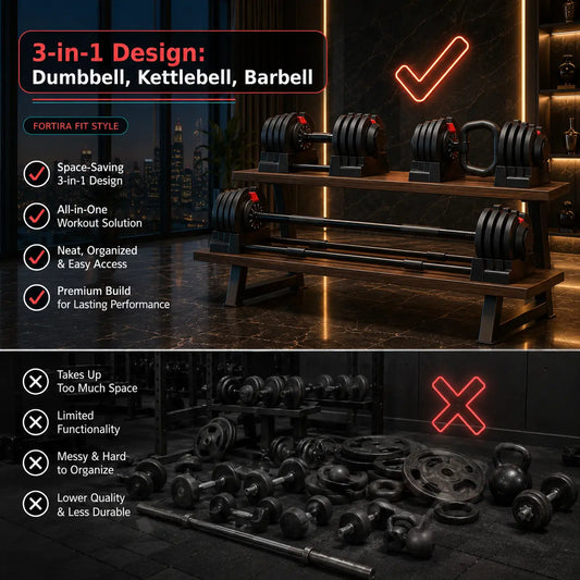 Adjustable Dumbbell, Kettlebell & Barbell Set My Store
