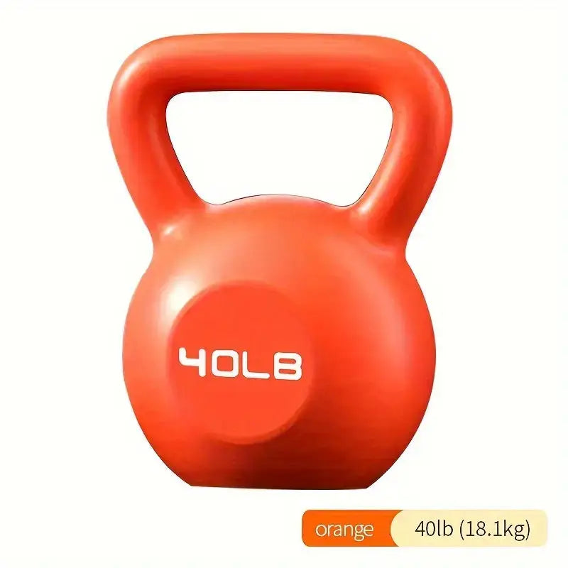 Orange 40lb (18.1kg) kettlebell weight for professional strength training and full-body workouts