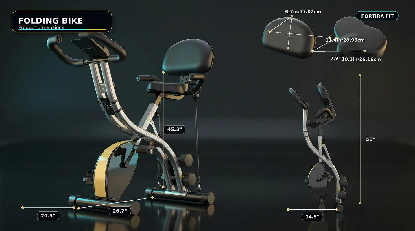 Multipurpose Exercise Bike w/ Dumbbells & Resistance Bands Exos Fitness