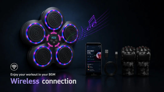 Smart Music Boxing Trainer w/ Bluetooth & LED Reaction Targets Fortira Fitness