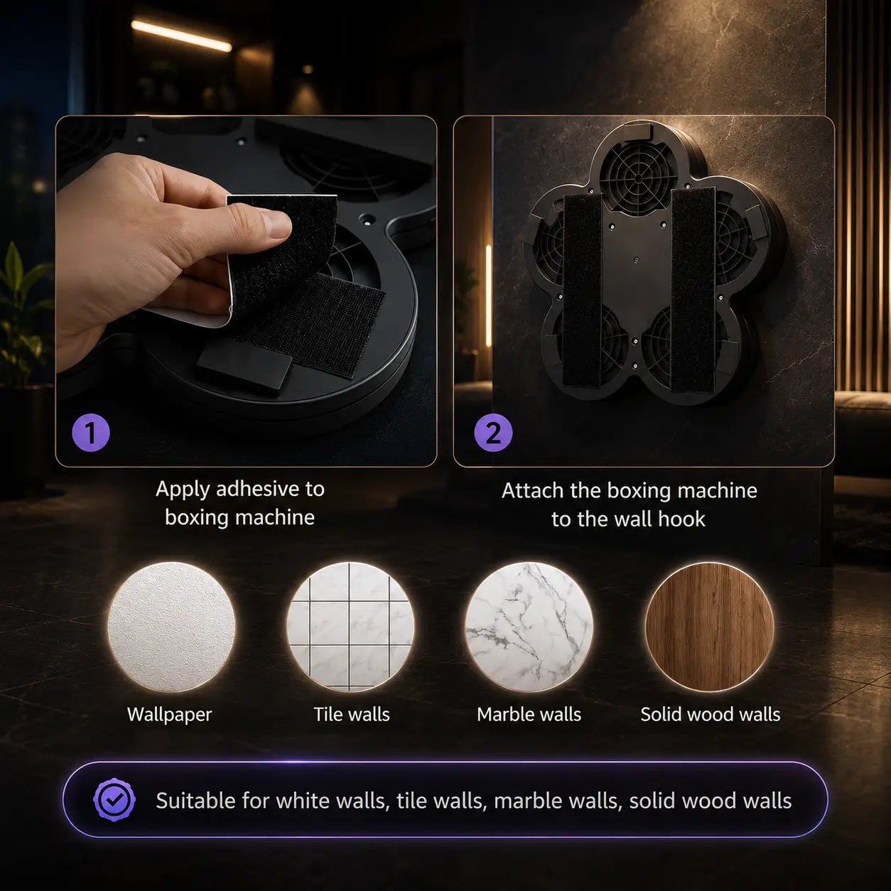 Smart Music Boxing Trainer w/ Bluetooth & LED Reaction Targets Fortira Fitness