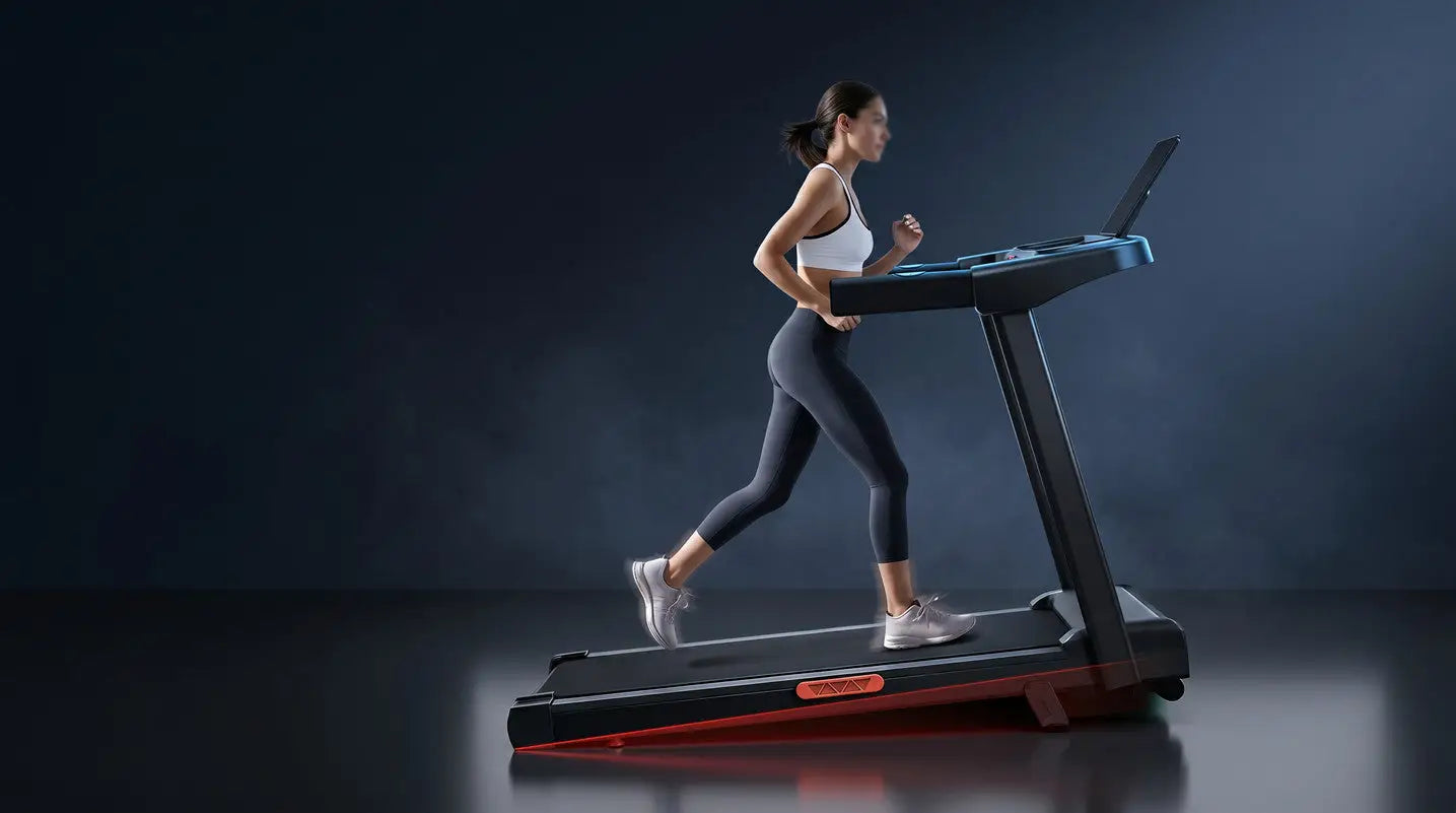 4-in-1 Foldable Treadmill w/ 10% Incline, 3 Touchscreens, 300 lb Fortira Fitness