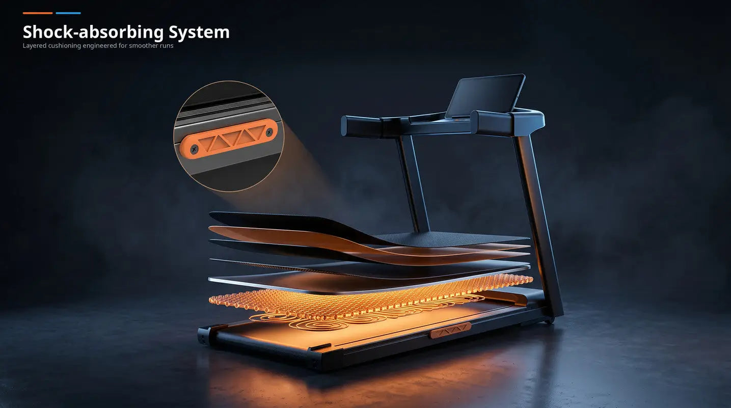 4-in-1 Foldable Treadmill w/ 10% Incline, 3 Touchscreens, 300 lb Fortira Fitness