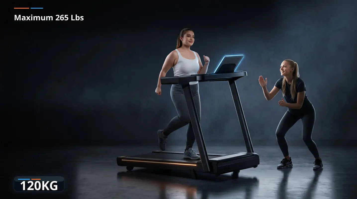 4-in-1 Foldable Treadmill w/ 10% Incline, 3 Touchscreens, 300 lb Fortira Fitness