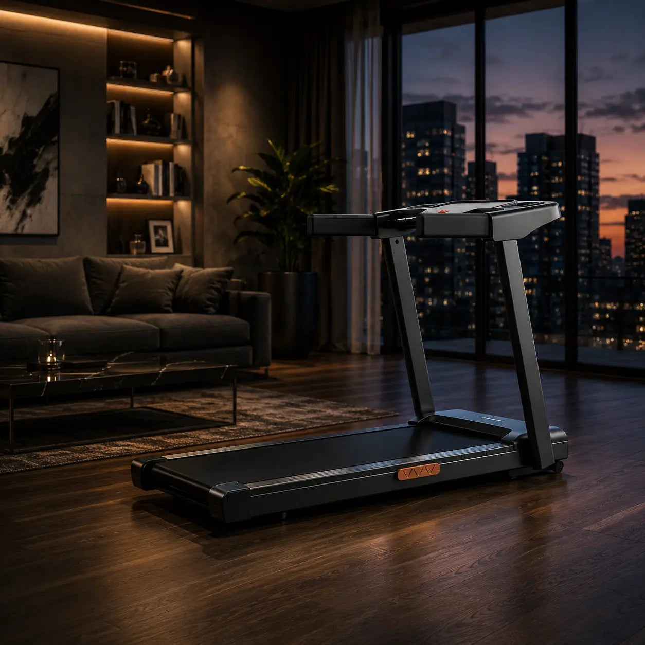 4-in-1 Foldable Treadmill w/ 10% Incline, 3 Touchscreens, 300 lb Fortira Fitness