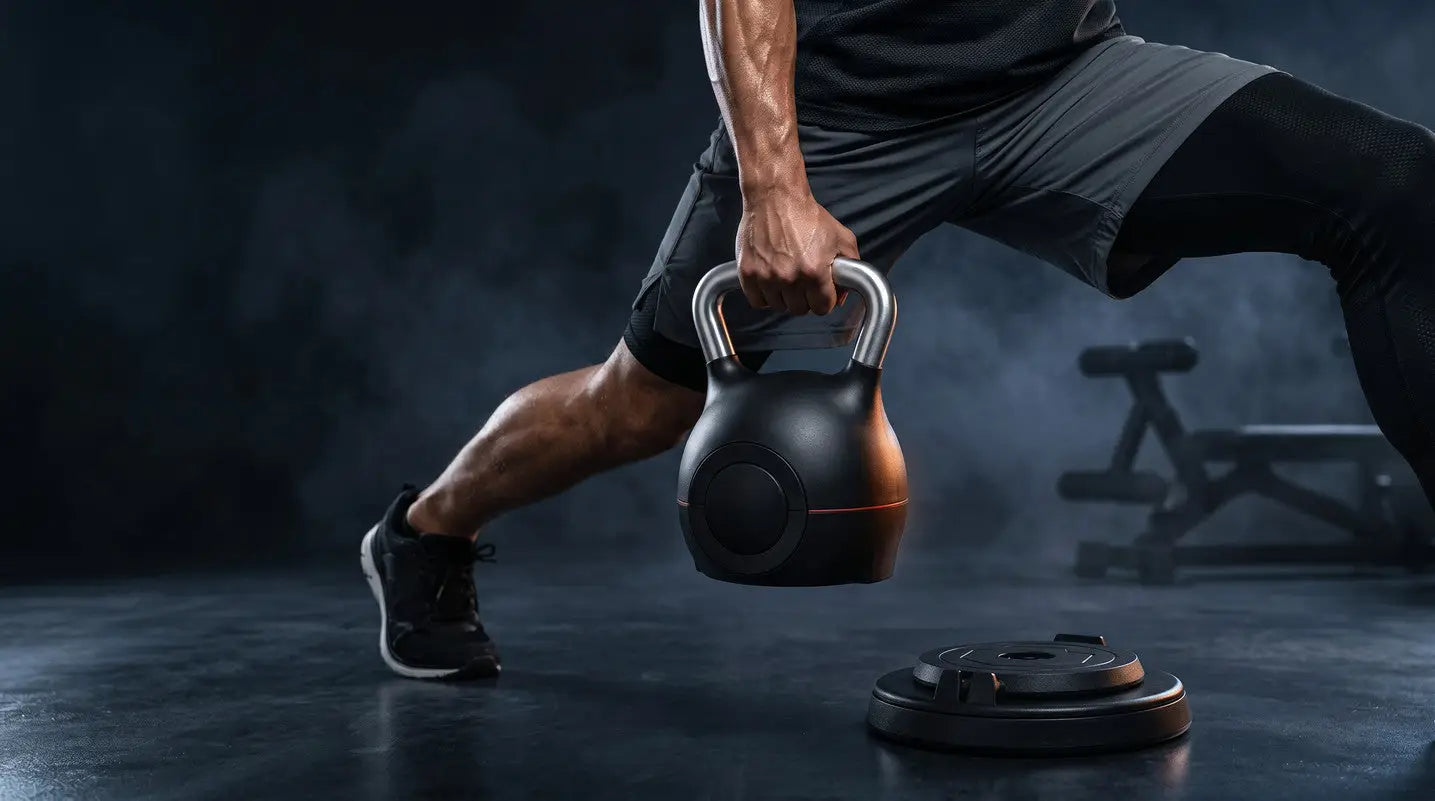 7-Level Adjustable Die-Cast Kettlebell 5–44 LB Fortira Fitness