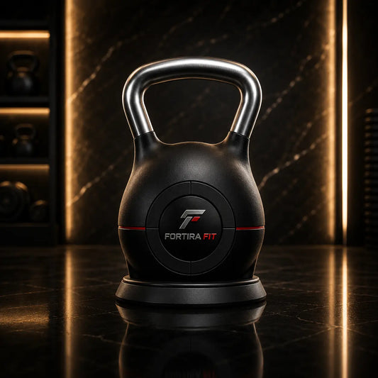 7-Level Adjustable Die-Cast Kettlebell 5–44 LB Fortira Fitness