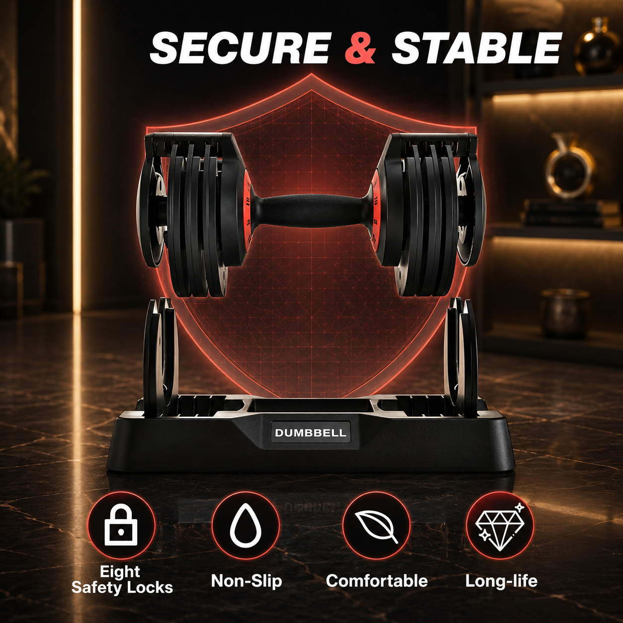 Adjustable Dumbbell Set Quick Weight Locking My Store