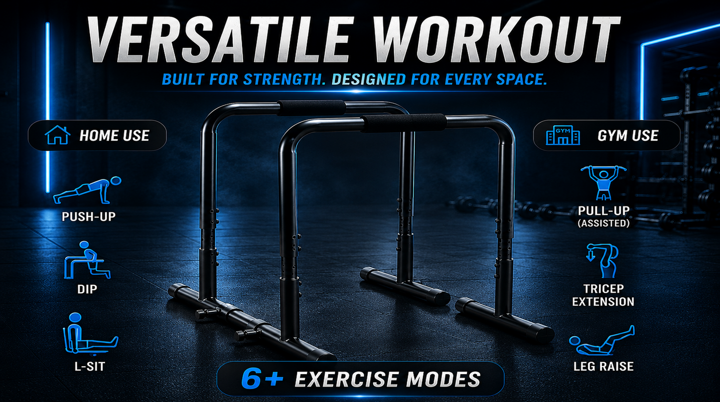 Heavy Duty Adjustable Dip Bar Station for Home Gym & Calisthenics