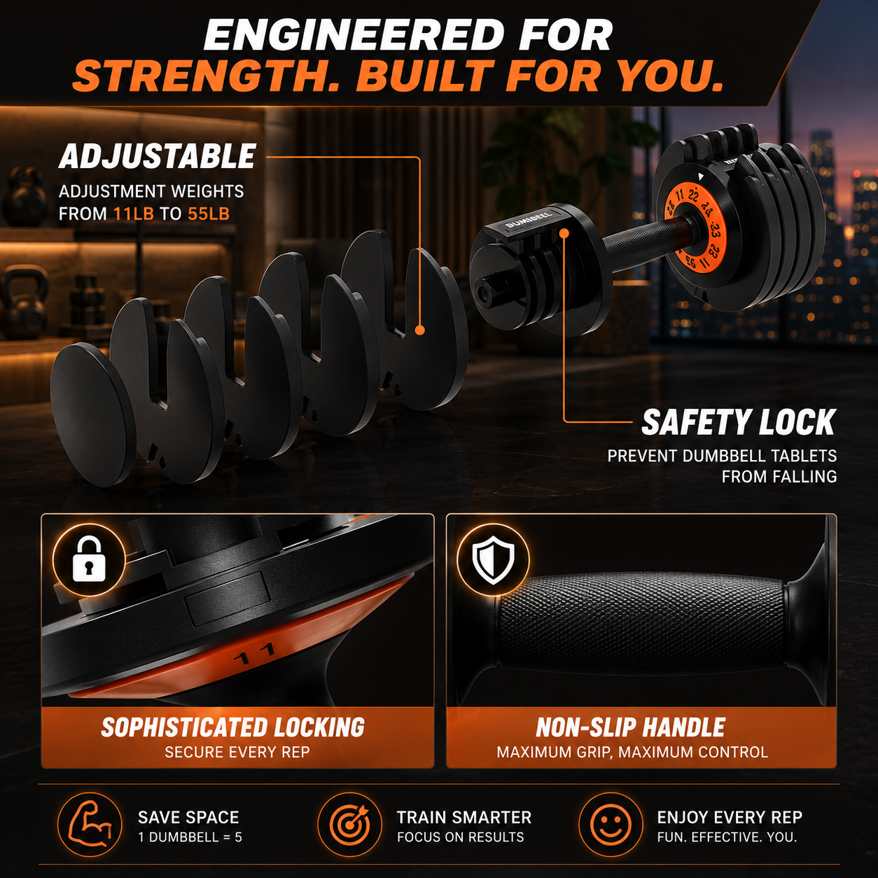 Adjustable Dumbbell Set Quick Weight Locking My Store