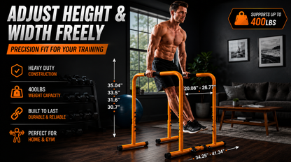 Heavy Duty Adjustable Dip Bar Station for Home Gym & Calisthenics