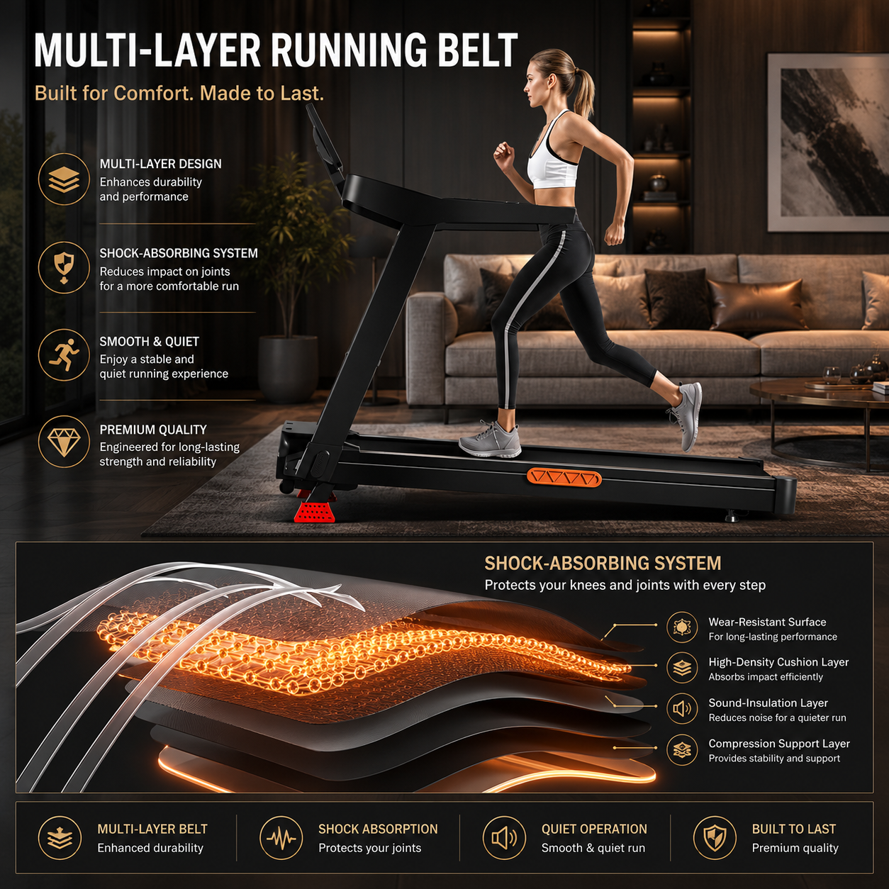 Premium Foldable Incline Treadmill | 3.5HP Motor, 400LB Capacity
