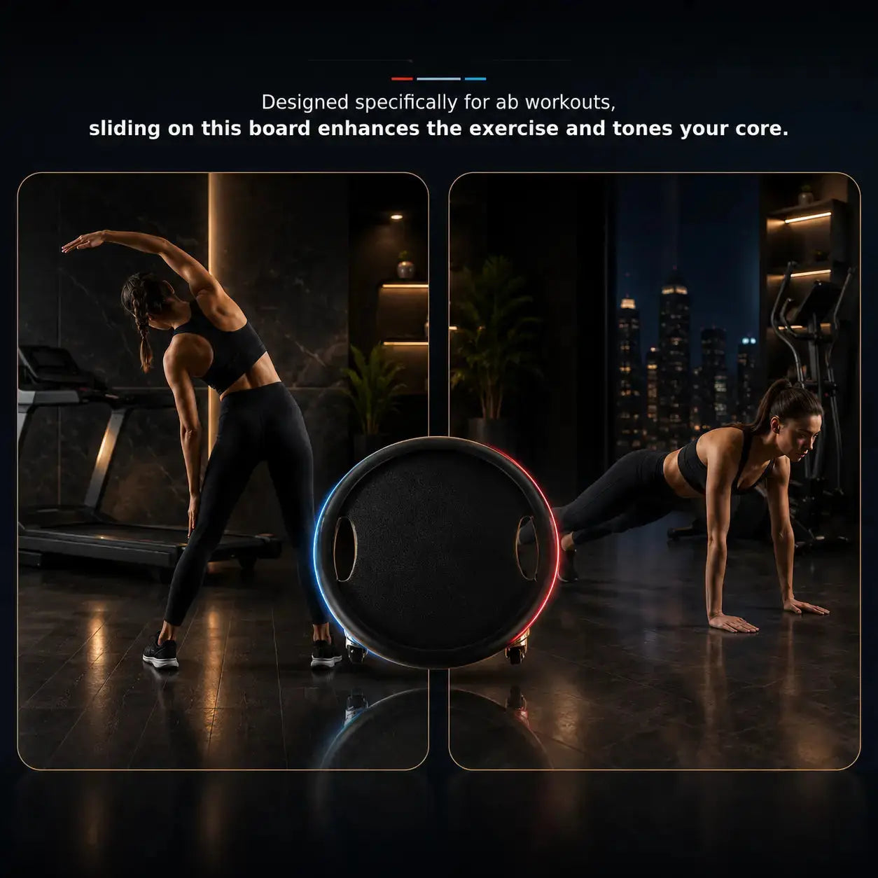 Abdominal Gliding Disc w/ Wheels for Core Strength Training Fortira Fitness
