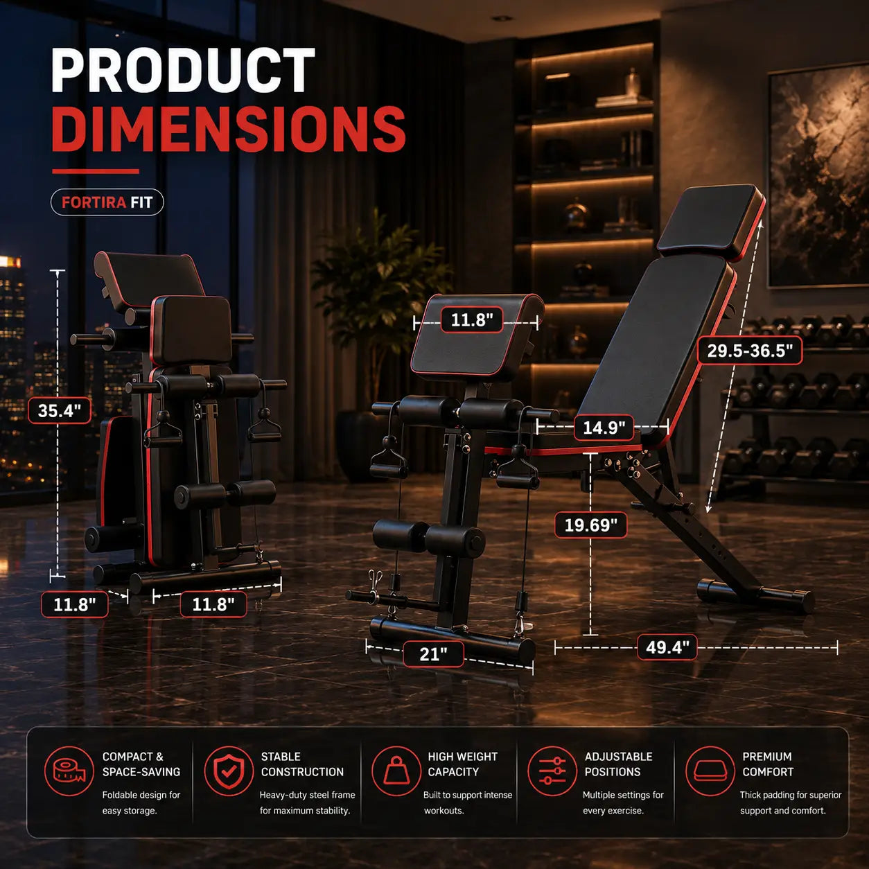 Adjustable Weight Bench Press for Full Body Workout My Store