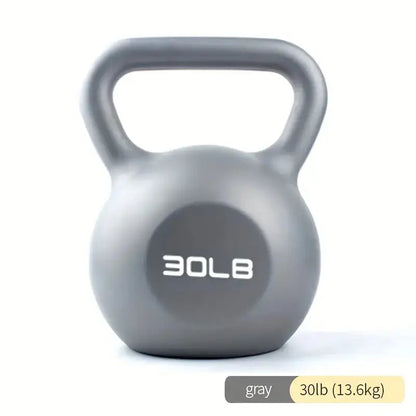 Gray 30lb (13.6kg) kettlebell weight for advanced strength training and full-body workouts