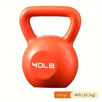 Orange 40lb (18.1kg) kettlebell weight for professional strength training and full-body workouts