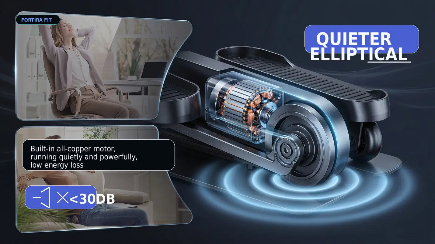 Electric Under Desk Elliptical w/ App and Remote Exos Fitness