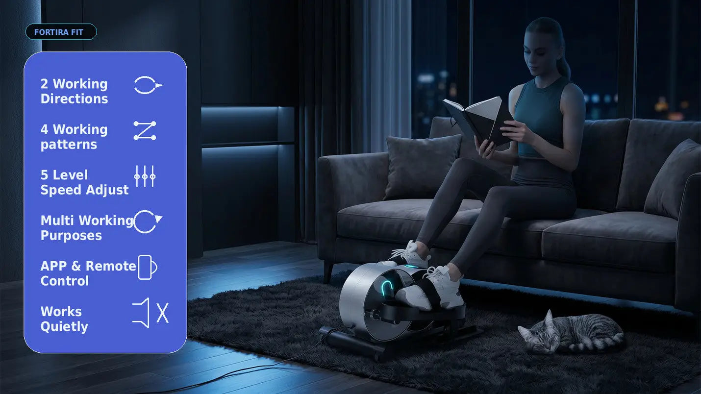 Electric Under Desk Elliptical w/ App and Remote Exos Fitness