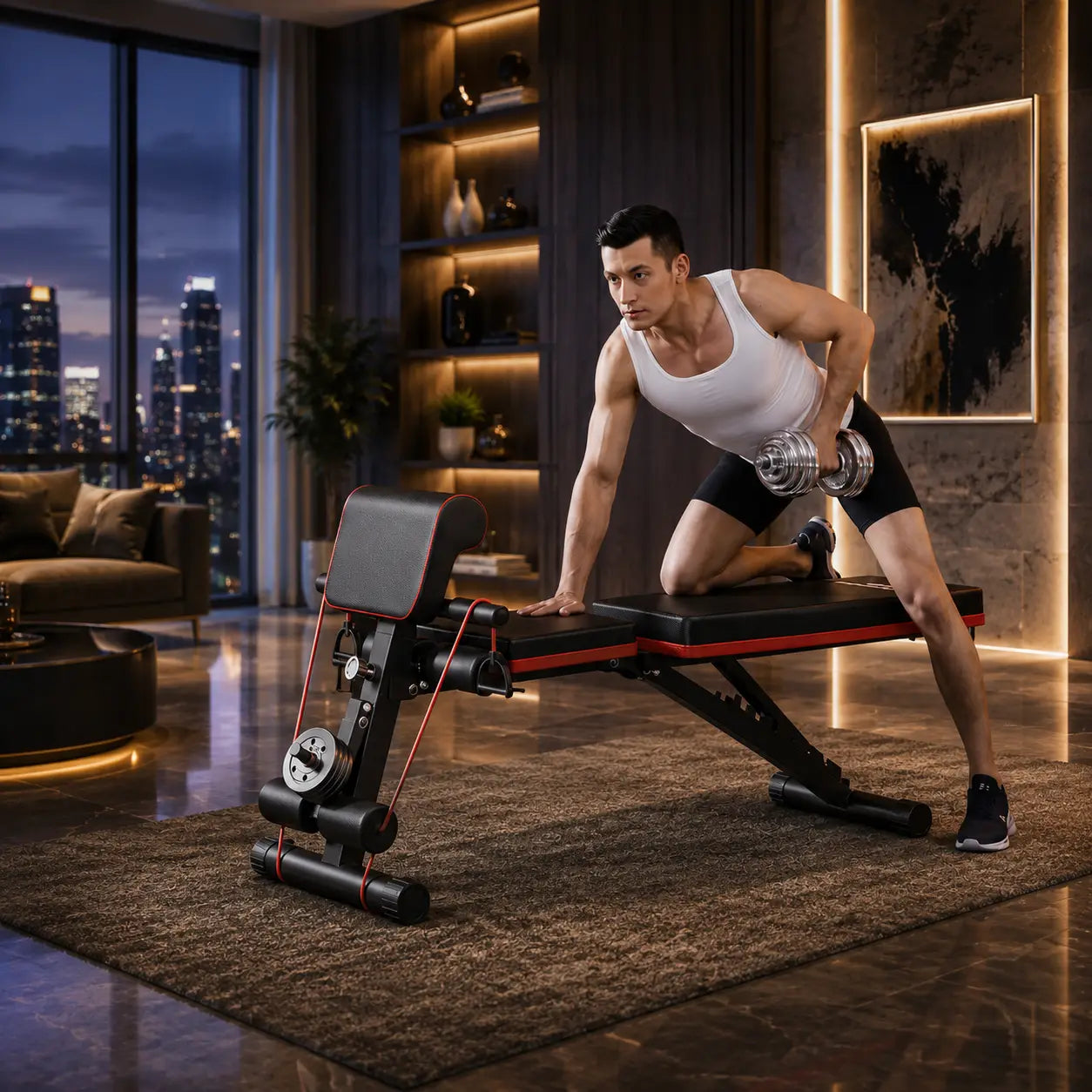 Foldable Dumbbell Stool & Adjustable Bench Press My Store