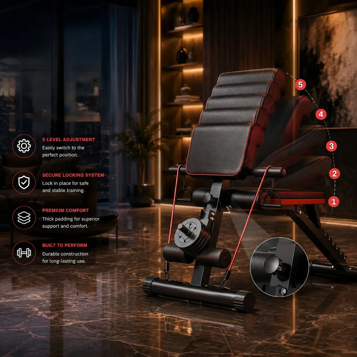 Foldable Dumbbell Stool & Adjustable Bench Press My Store