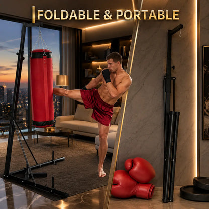 Foldable Heavy Duty Punching Bag Stand for Home Gym Fortira Fitness