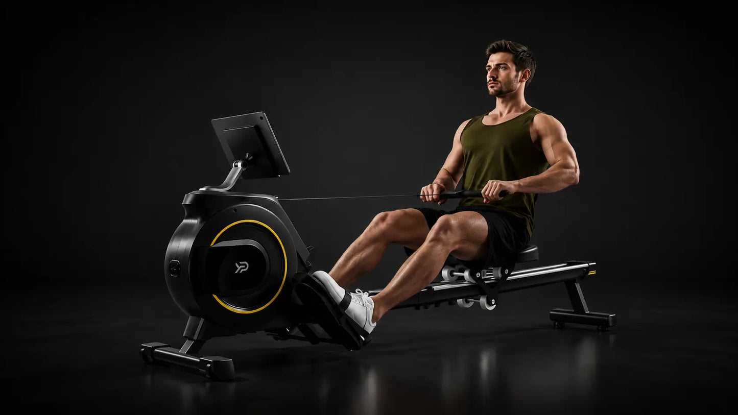 Foldable Magnetic Rowing Machine: Quiet Home Rower, 16 Levels Fortira Fitness