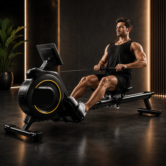 Foldable Magnetic Rowing Machine: Quiet Home Rower, 16 Levels Fortira Fitness