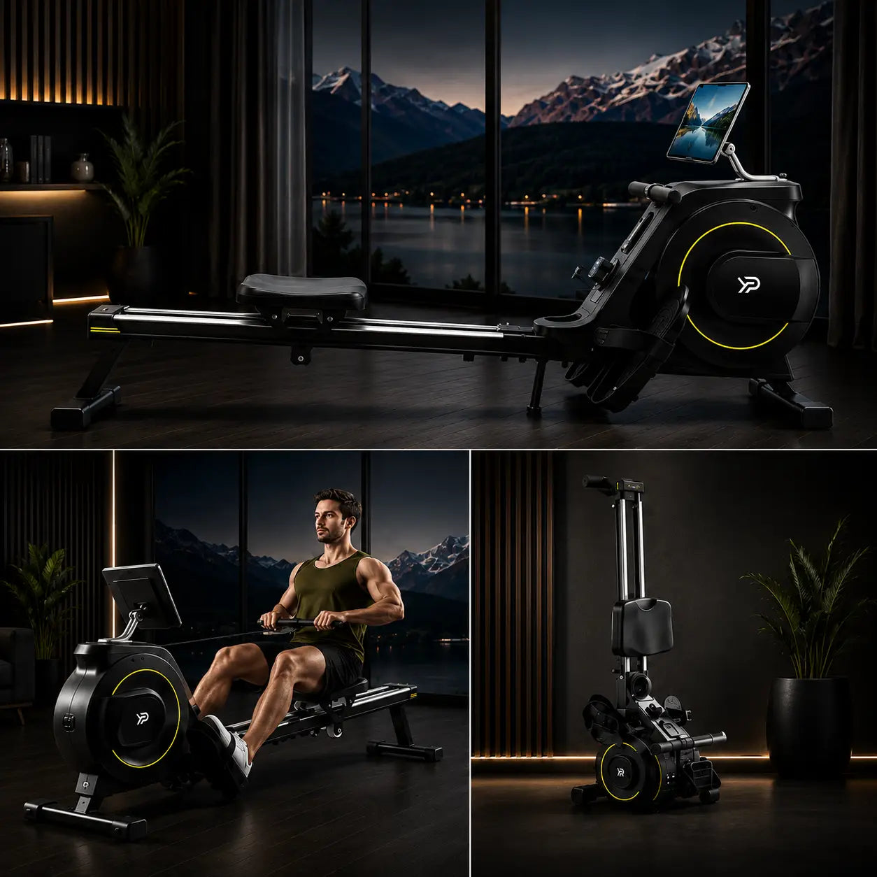 Foldable Magnetic Rowing Machine: Quiet Home Rower, 16 Levels Fortira Fitness
