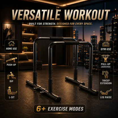 Heavy Duty Adjustable Dip Bar Station for Home Gym & Calisthenics Fortira Fitness