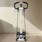 Compact mini stepper machine with handlebars and resistance bands for full-body cardio and strength training at home