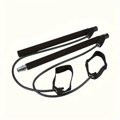 Black exercise band set on a white background