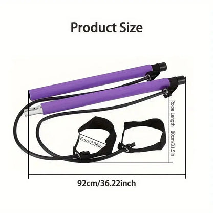 Purple jump rope with measurement details on a white background