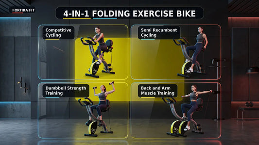 Multipurpose Exercise Bike w/ Dumbbells & Resistance Bands Exos Fitness