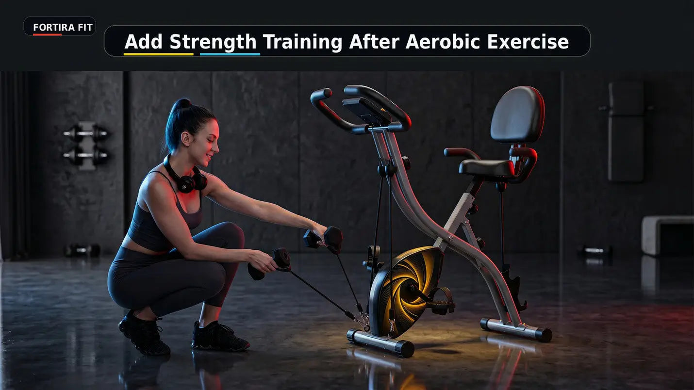 Multipurpose Exercise Bike w/ Dumbbells & Resistance Bands Exos Fitness