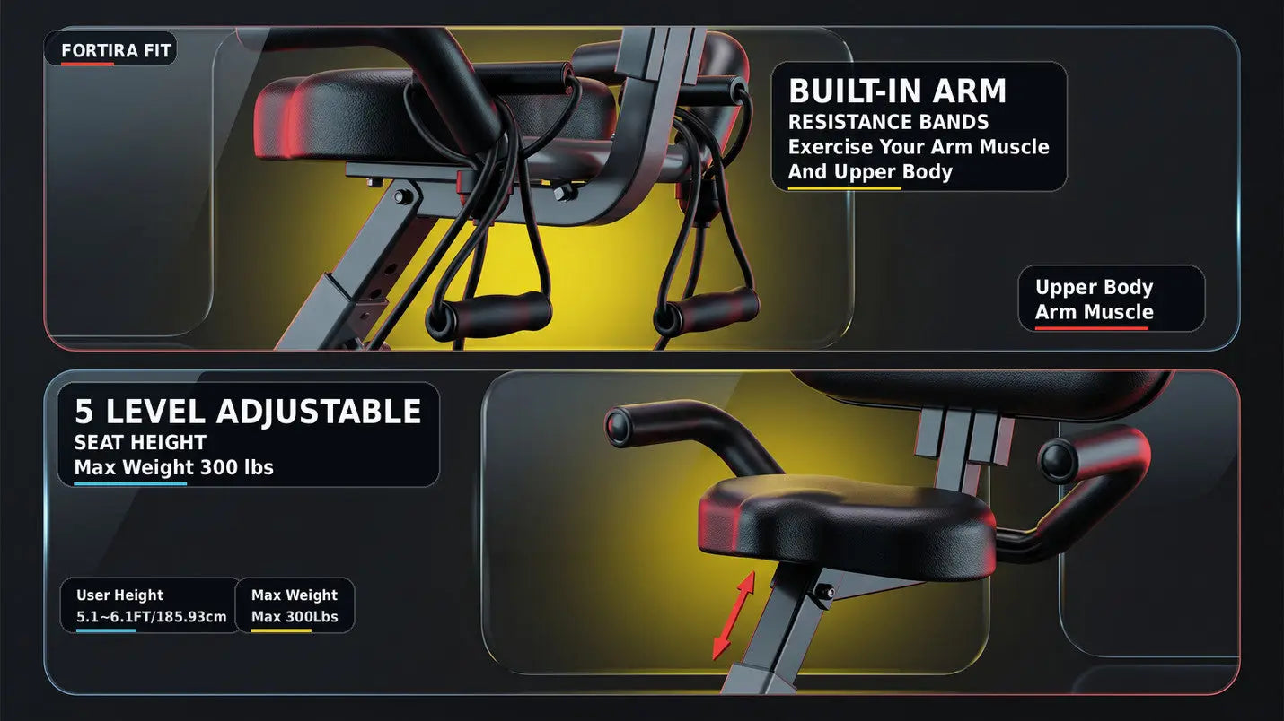 Multipurpose Exercise Bike w/ Dumbbells & Resistance Bands Exos Fitness