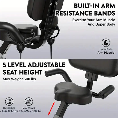 Built-in arm resistance bands for strength training exercises
