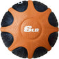Orange 6-pound textured medicine ball with star-pattern grip for strength and fitness workouts