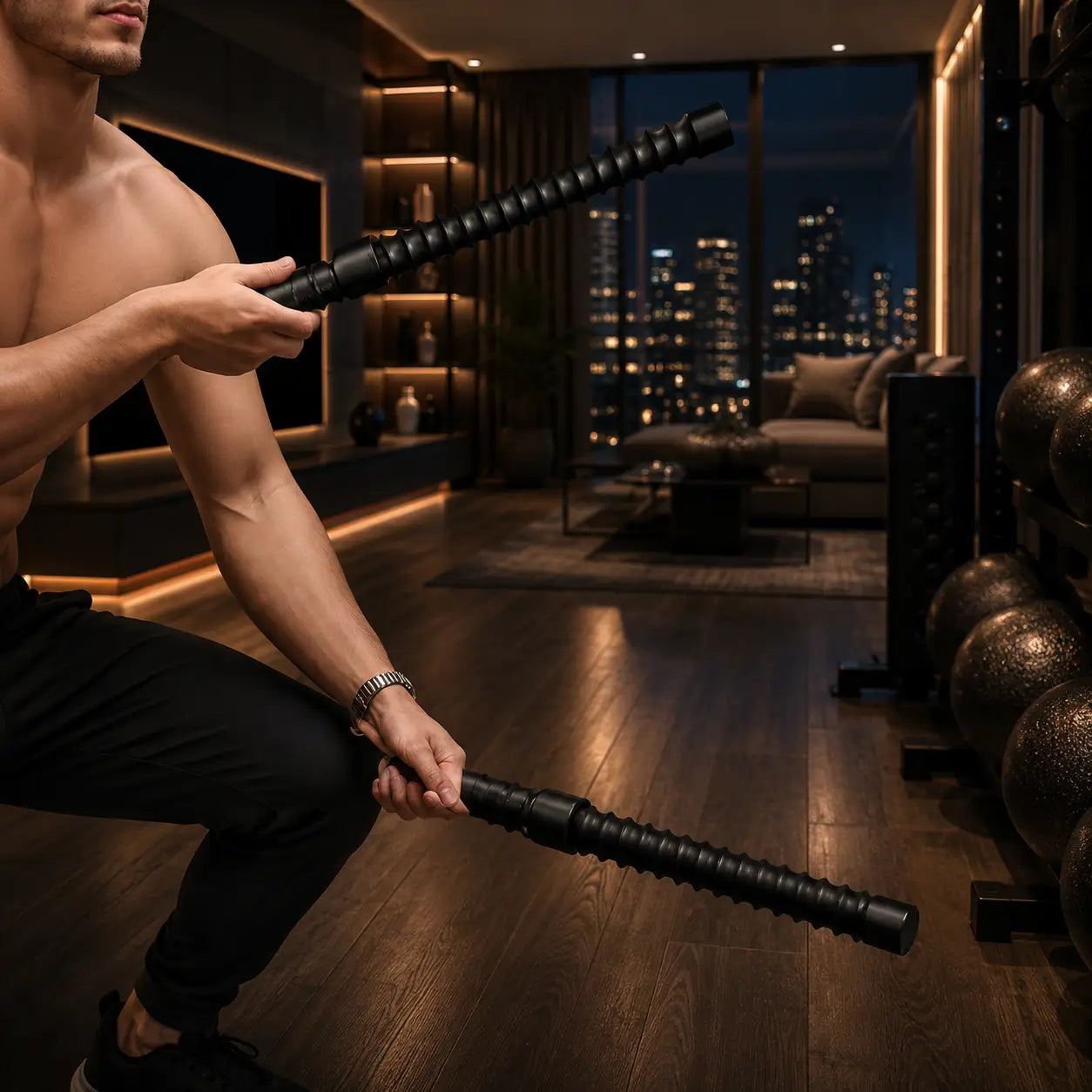 Portable Heavy Duty Battle Ropes Set- 2pcs Fortira Fitness