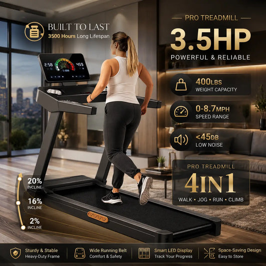 Premium Foldable Incline Treadmill | 3.5HP Motor, 400LB Capacity Fortira Fitness