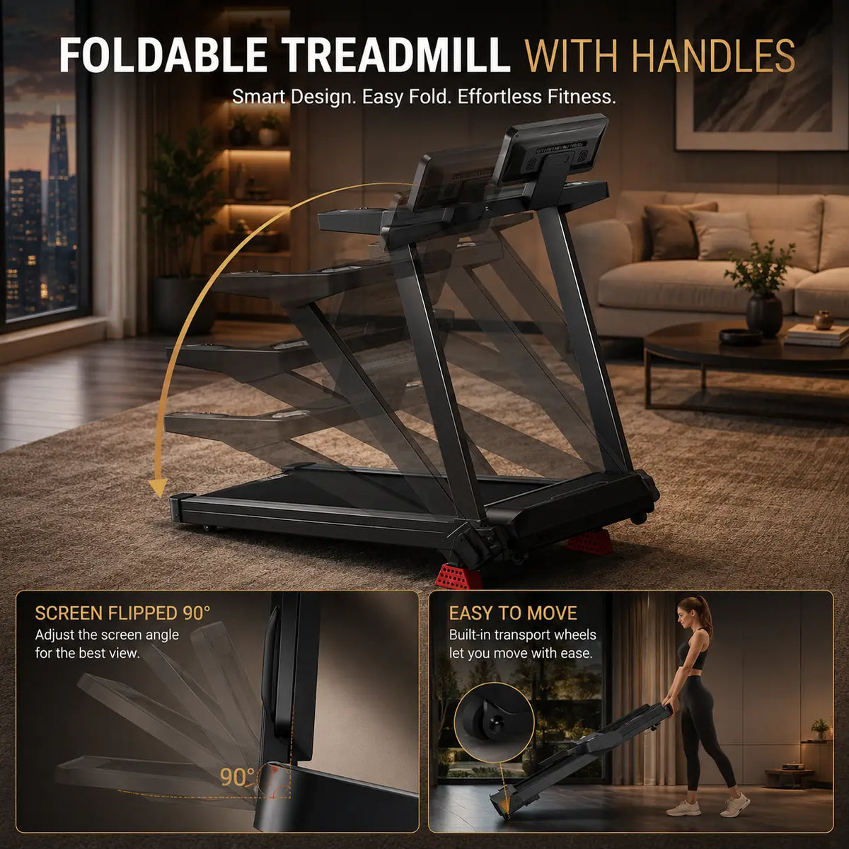 Premium Foldable Incline Treadmill | 3.5HP Motor, 400LB Capacity Fortira Fitness