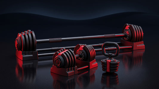 Adjustable Dumbbell, Kettlebell & Barbell Set