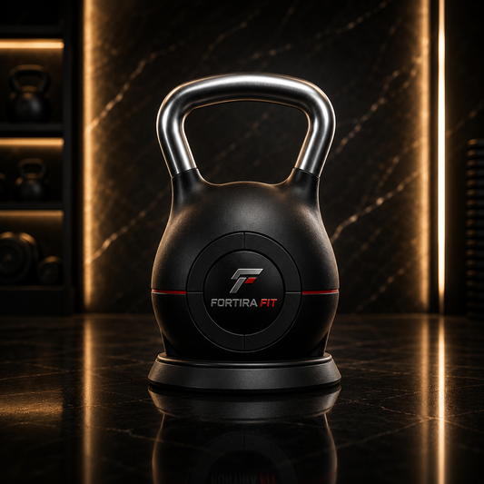 7-Level Adjustable Die-Cast Kettlebell 5–44 LB Fortira Fitness