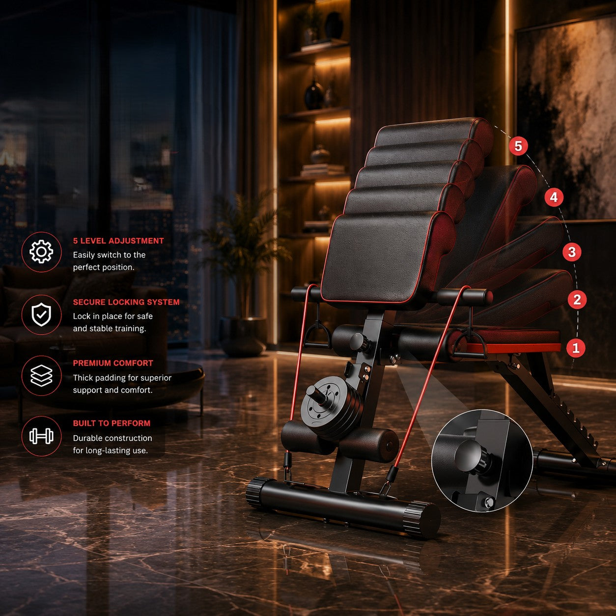 Foldable Dumbbell Stool & Adjustable Bench Press My Store