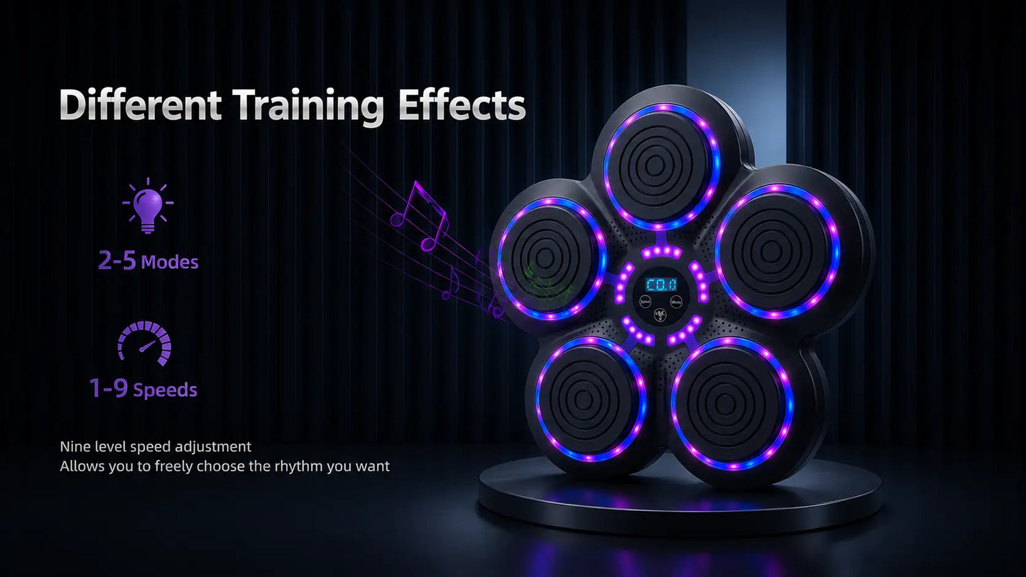 Smart Music Boxing Trainer w/ Bluetooth & LED Reaction Targets Fortira Fitness
