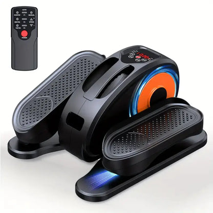 Portable under desk elliptical pedal exerciser with remote control and digital display