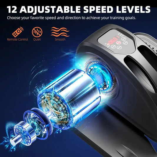 Under desk elliptical exerciser with 12 adjustable speed levels, quiet motor, and remote-control features