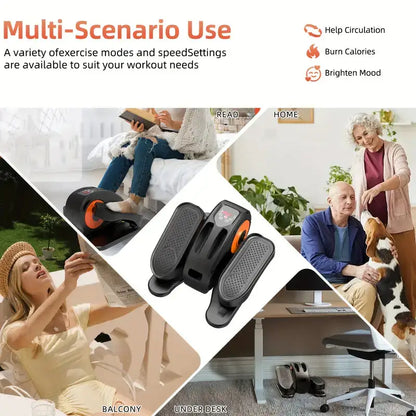 Portable under desk elliptical pedal exerciser for use at home, while reading on the balcony, or under the desk to improve circulation and burn calories
