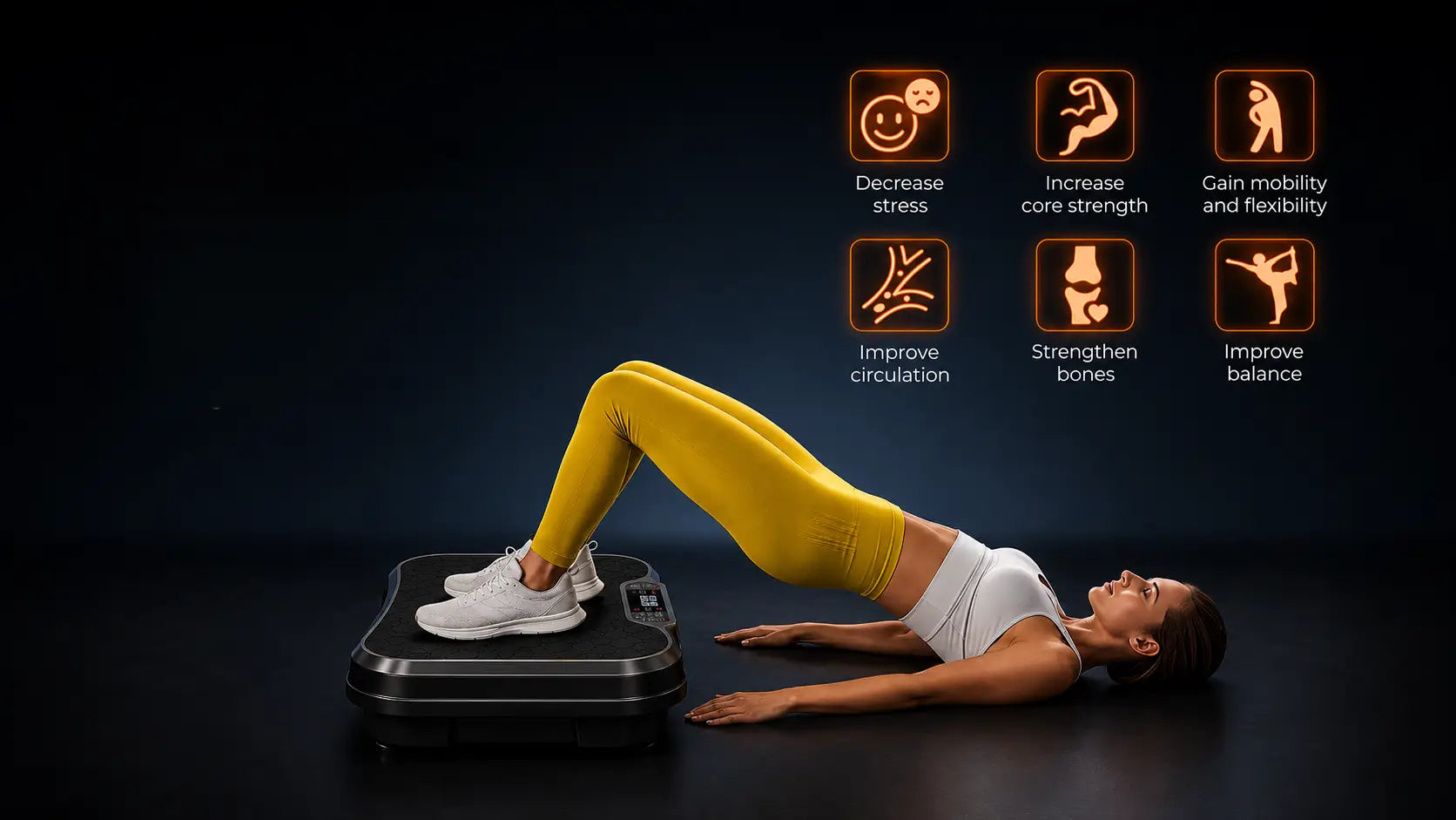 Whole Body Vibration Plate Exercise Machine w/ LED Touch Screen Fortira Fitness