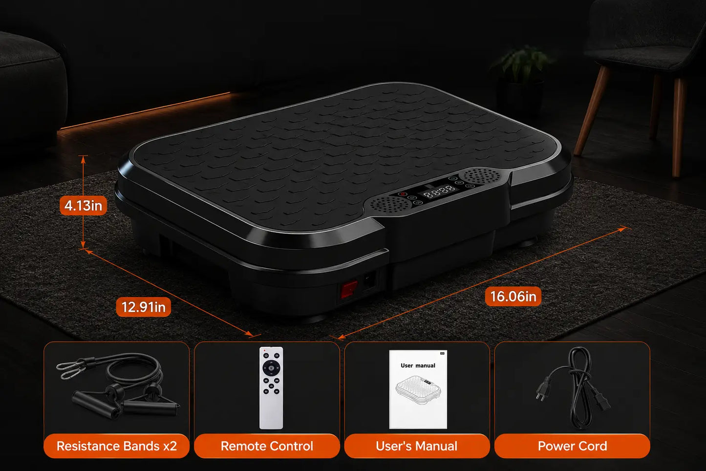 Whole Body Vibration Plate Exercise Machine w/ LED Touch Screen Fortira Fitness